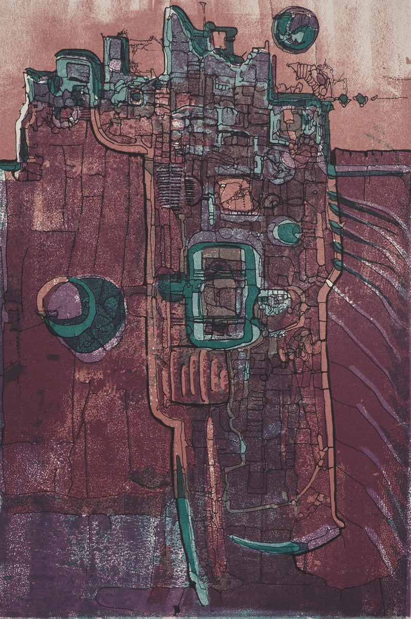 Jean-Pierre VIELFAURE : Labyrinthe souterrain, Lithographie originale (photo de détail 3) - Crédit photo : Galerie Art.Paris
