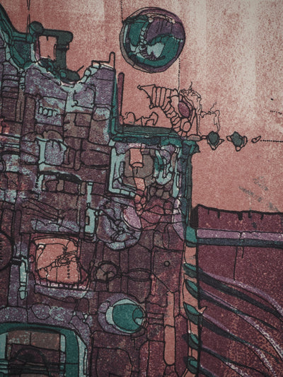 Jean-Pierre VIELFAURE : Labyrinthe souterrain, Lithographie originale (photo de détail 5) - Crédit photo : Galerie Art.Paris