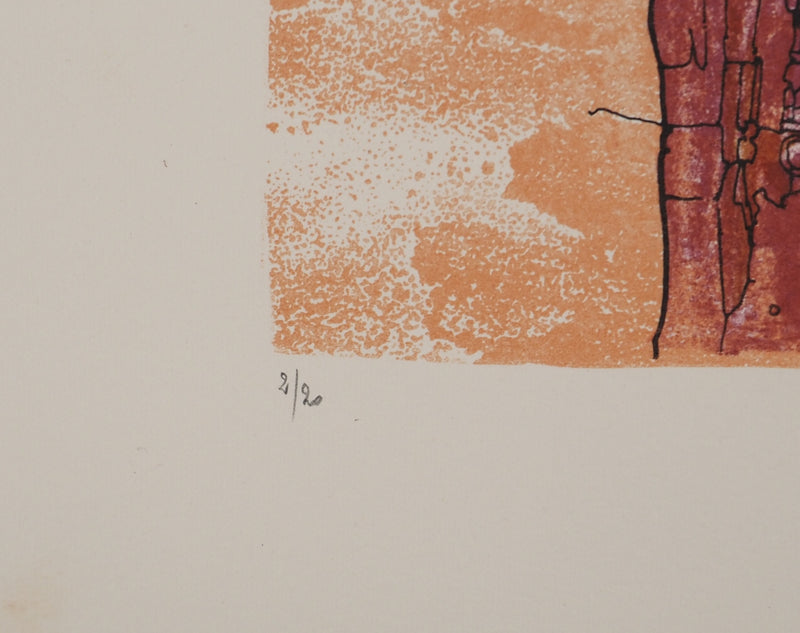 Jean-Pierre VIELFAURE : Figure abstraite, Lithographie originale (photo de détail 6) - Crédit photo : Galerie Art.Paris