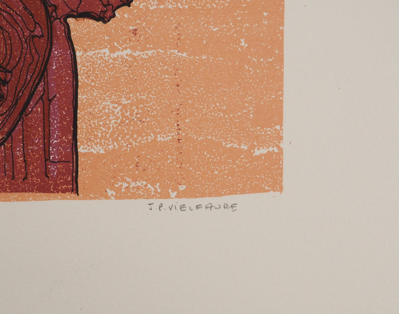 Jean-Pierre VIELFAURE : Figure abstraite, Lithographie originale (photo de détail 2) - Crédit photo : Galerie Art.Paris