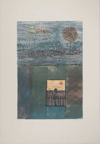 Jean-Pierre VIELFAURE : Fenêtre vers l'extérieur, Lithographie originale (vue générale) - Crédit photo : Galerie Art.Paris