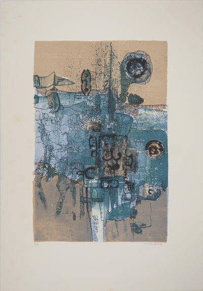 Jean-Pierre VIELFAURE : Symphonie de rouages, Lithographie originale (vue générale) - Crédit photo : Galerie Art.Paris