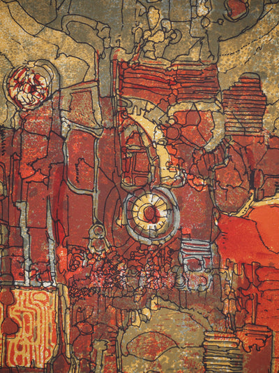 Jean-Pierre VIELFAURE : Rouages incandescents, Lithographie originale (photo de détail 4) - Crédit photo : Galerie Art.Paris