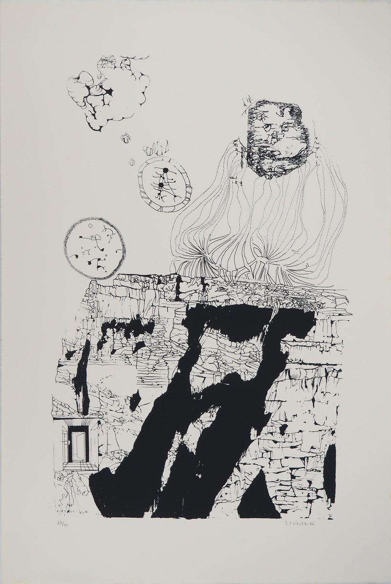 Jean-Pierre VIELFAURE : Vestiges du temps, Sérigraphie originale (vue générale) - Crédit photo : Galerie Art.Paris