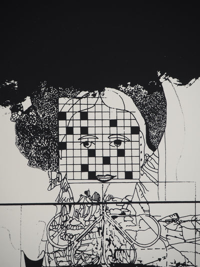 Jean-Pierre VIELFAURE : Visage en construction, Sérigraphie originale (photo de détail 4) - Crédit photo : Galerie Art.Paris