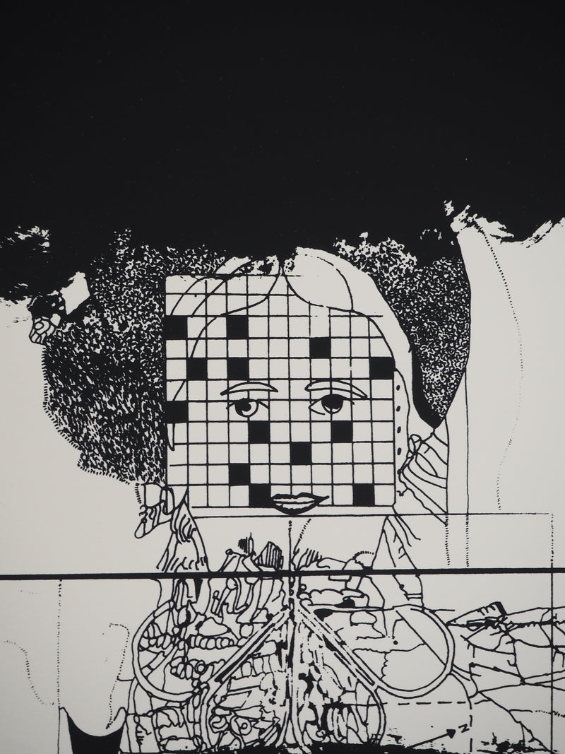 Jean-Pierre VIELFAURE : Visage en construction, Sérigraphie originale (photo de détail 4) - Crédit photo : Galerie Art.Paris