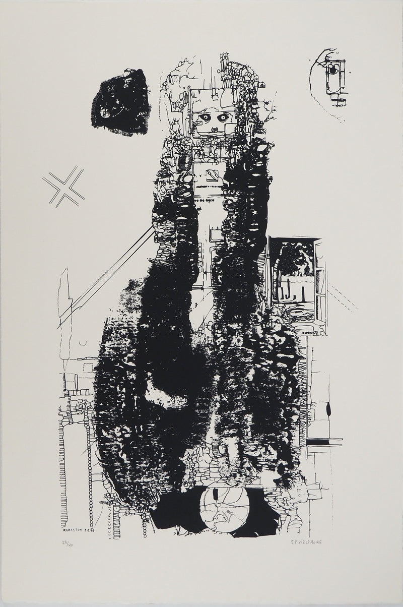 Jean-Pierre VIELFAURE : Fenêtre intérieure, Sérigraphie originale (vue générale) - Crédit photo : Galerie Art.Paris
