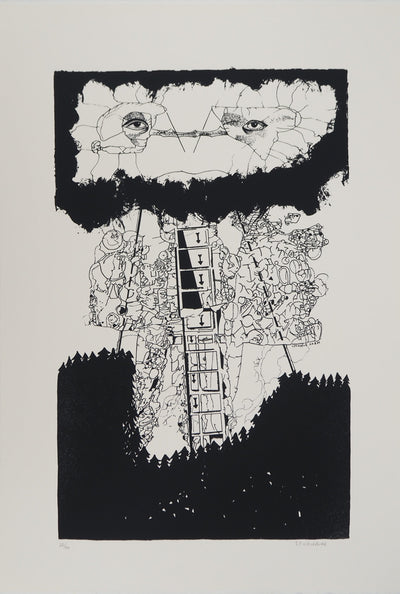 Jean-Pierre VIELFAURE : Descente céleste, Sérigraphie originale (vue générale) - Crédit photo : Galerie Art.Paris