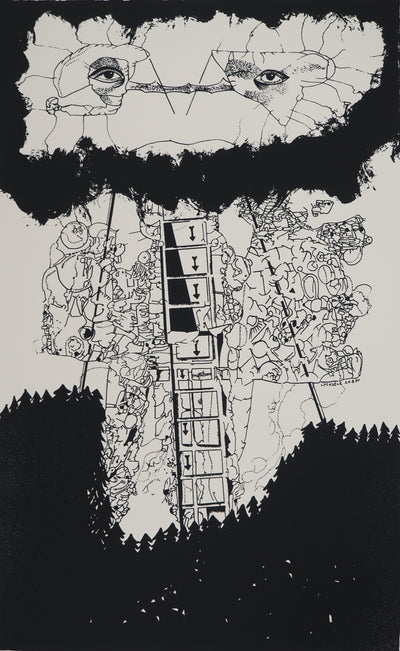 Jean-Pierre VIELFAURE : Descente céleste, Sérigraphie originale (photo de détail 3) - Crédit photo : Galerie Art.Paris