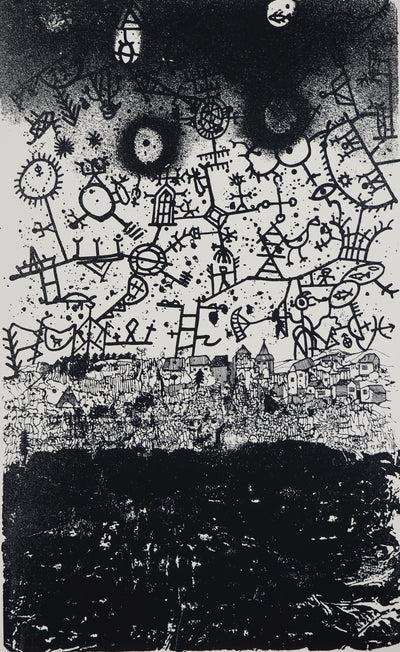 Jean-Pierre VIELFAURE : Echos du village, Sérigraphie originale (photo de détail 3) - Crédit photo : Galerie Art.Paris