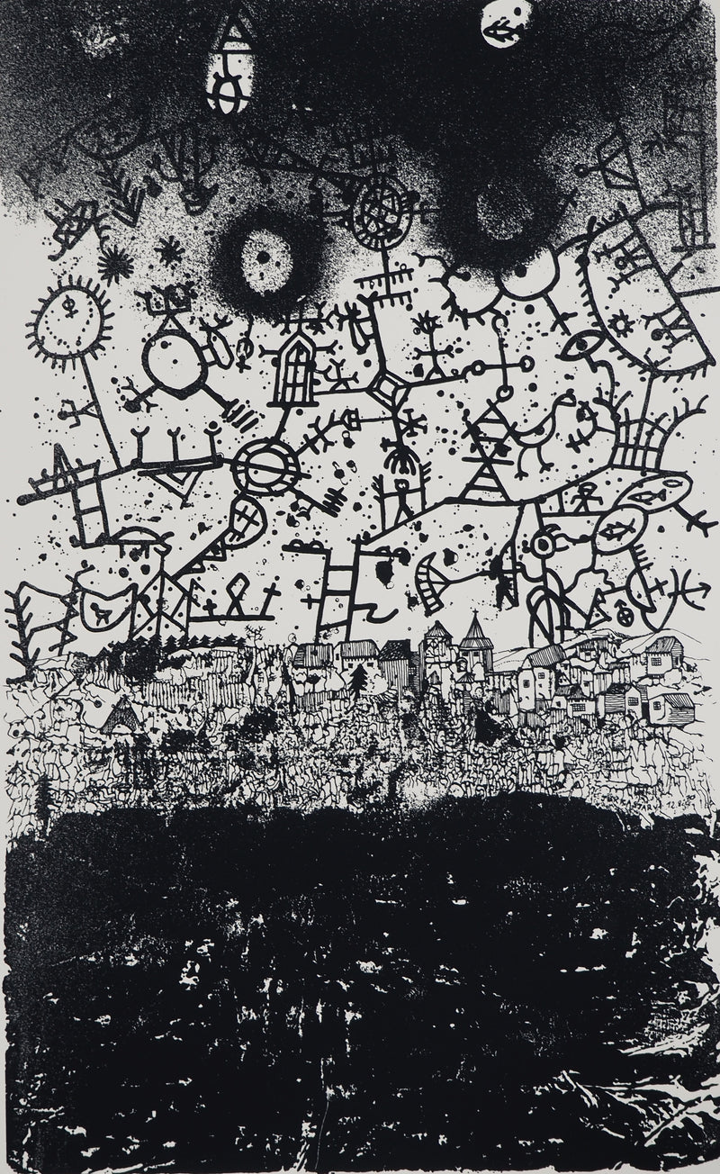 Jean-Pierre VIELFAURE : Echos du village, Sérigraphie originale (photo de détail 3) - Crédit photo : Galerie Art.Paris