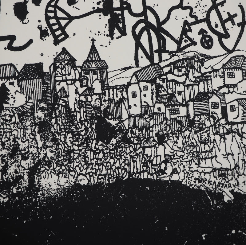 Jean-Pierre VIELFAURE : Echos du village, Sérigraphie originale (photo de détail 5) - Crédit photo : Galerie Art.Paris