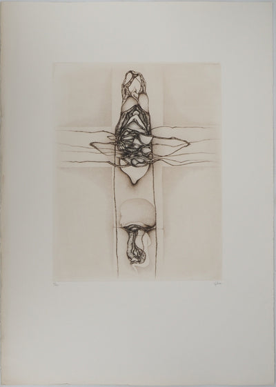 Fred DEUX : Dans la croix, Gravure originale (vue générale) - Crédit photo : Galerie Art.Paris