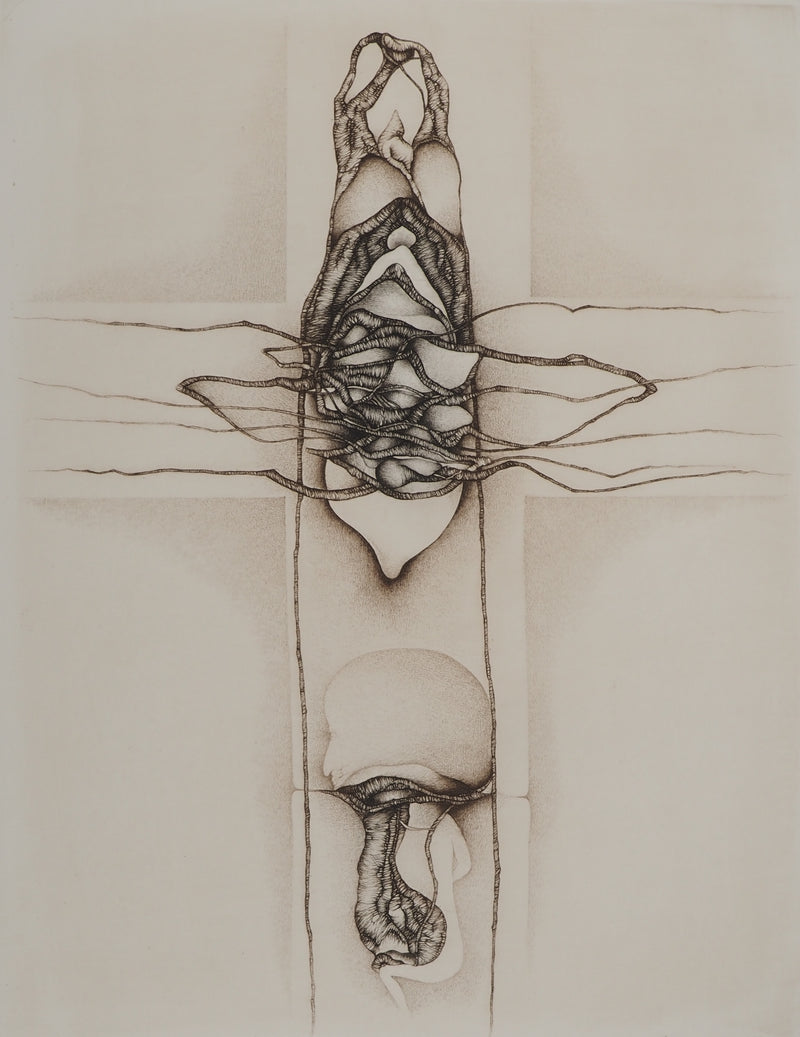 Fred DEUX : Dans la croix, Gravure originale (photo de détail 3) - Crédit photo : Galerie Art.Paris