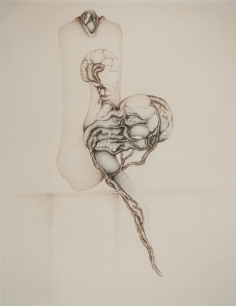 Fred DEUX : Du dormeur de traits, Gravure originale (photo de détail 3) - Crédit photo : Galerie Art.Paris