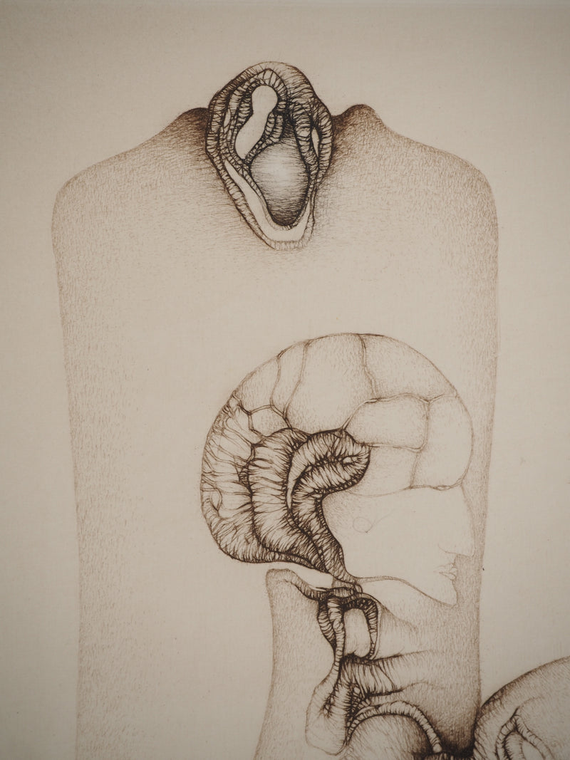Fred DEUX : Du dormeur de traits, Gravure originale (photo de détail 5) - Crédit photo : Galerie Art.Paris