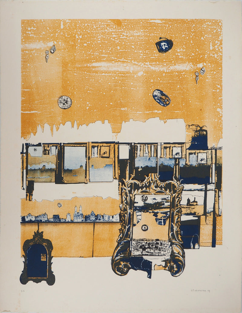 Jean-Pierre VIELFAURE : Au-delà du reflet, Lithographie originale (vue générale) - Crédit photo : Galerie Art.Paris