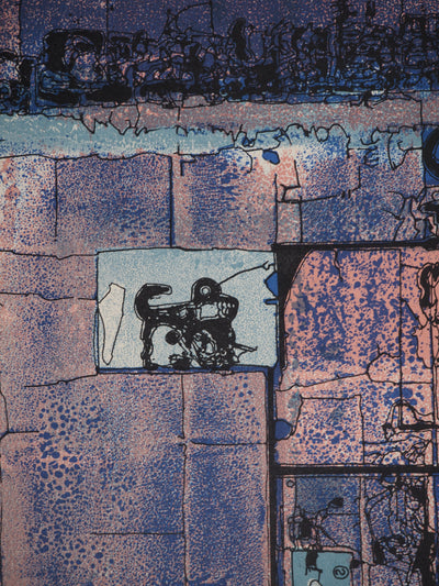 Jean-Pierre VIELFAURE : Composition bleue et rose, Lithographie originale (photo de détail 6) - Crédit photo : Galerie Art.Paris