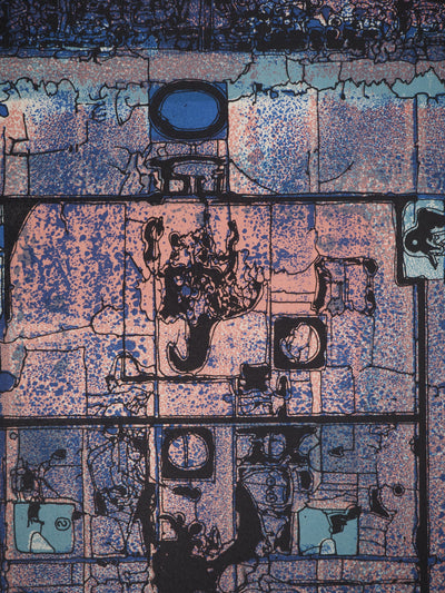 Jean-Pierre VIELFAURE : Composition bleue et rose, Lithographie originale (photo de détail 7) - Crédit photo : Galerie Art.Paris