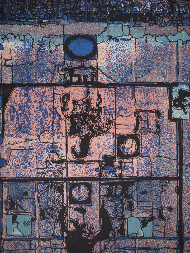 Jean-Pierre VIELFAURE : Composition bleue et rose, Lithographie originale (photo de détail 7) - Crédit photo : Galerie Art.Paris