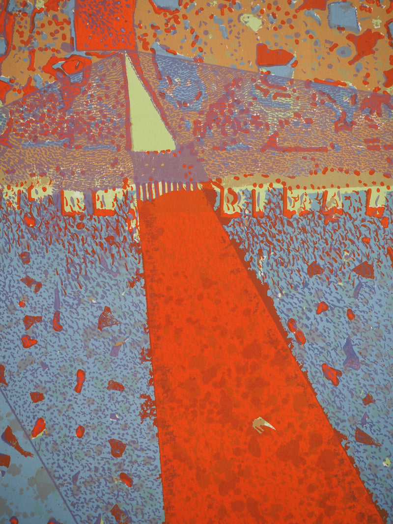 Jean-Pierre VIELFAURE : La flèche écarlate, Lithographie originale (photo de détail 4) - Crédit photo : Galerie Art.Paris