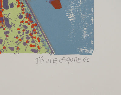 Jean-Pierre VIELFAURE : La flèche écarlate, Lithographie originale (photo de détail 2) - Crédit photo : Galerie Art.Paris