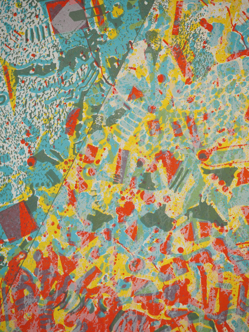 Jean-Pierre VIELFAURE : Composition multicolore, Lithographie originale (photo de détail 5) - Crédit photo : Galerie Art.Paris