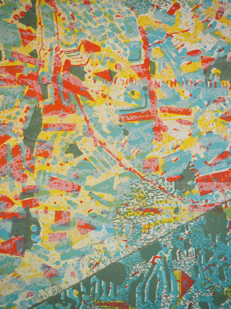 Jean-Pierre VIELFAURE : Composition multicolore, Lithographie originale (photo de détail 6) - Crédit photo : Galerie Art.Paris