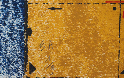Jean-Pierre VIELFAURE : Robot sur fond bleu, Lithographie originale (photo de détail 7) - Crédit photo : Galerie Art.Paris
