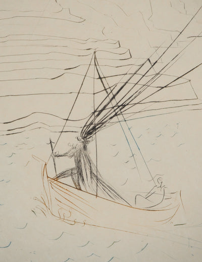 Salvador DALI : Le combat avec le Morhoult, Gravure originale (photo de détail 5) - Crédit photo : Galerie Art.Paris