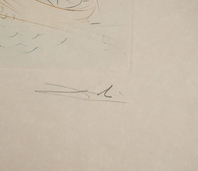 Salvador DALI : Le combat avec le Morhoult, Gravure originale (photo de détail 2) - Crédit photo : Galerie Art.Paris