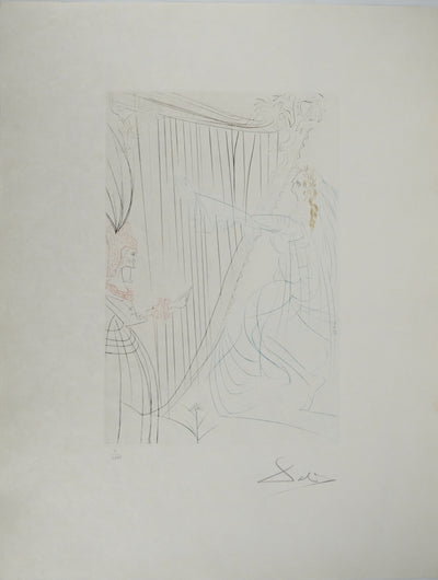 Salvador DALI : La reine Iseult et sa fille, Gravure originale (vue générale) - Crédit photo : Galerie Art.Paris