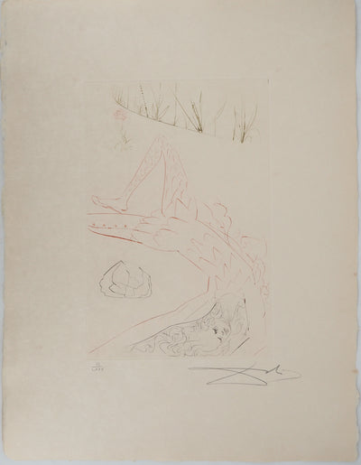 Salvador DALI : Tristan blessé, Gravure originale (vue générale) - Crédit photo : Galerie Art.Paris