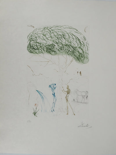 Salvador DALI : Sous le pin parasol, Gravure originale (vue générale) - Crédit photo : Galerie Art.Paris