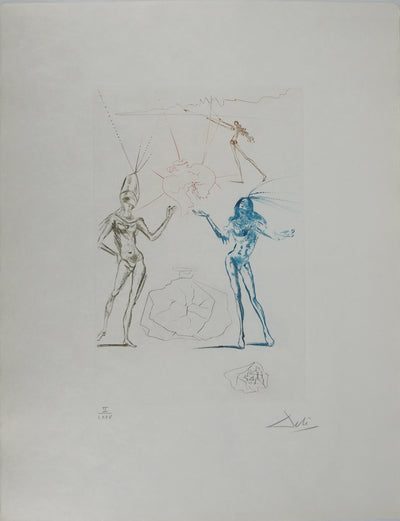 Salvador DALI : Les amants condamnés, Gravure originale (vue générale) - Crédit photo : Galerie Art.Paris