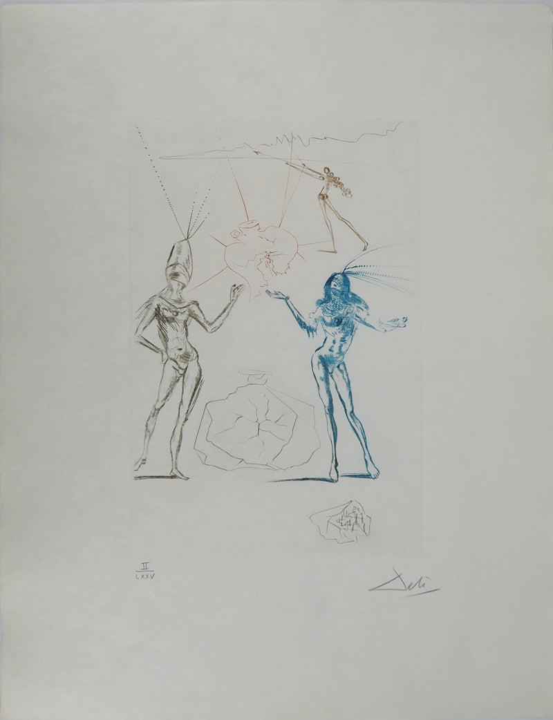 Salvador DALI : Les amants condamnés, Gravure originale (vue générale) - Crédit photo : Galerie Art.Paris