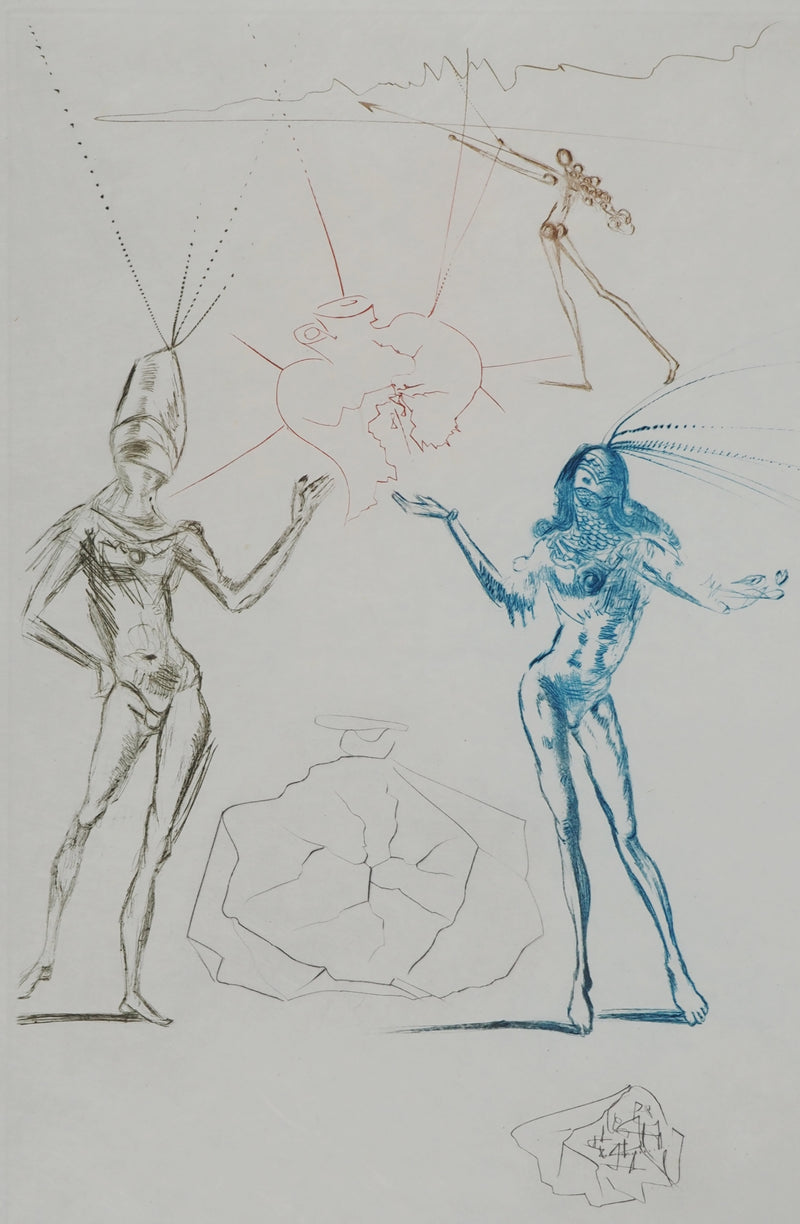 Salvador DALI : Les amants condamnés, Gravure originale (photo de détail 3) - Crédit photo : Galerie Art.Paris