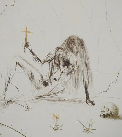 Salvador DALI : Frère Ogrin, l'ermite, Gravure originale (photo de détail 4) - Crédit photo : Galerie Art.Paris