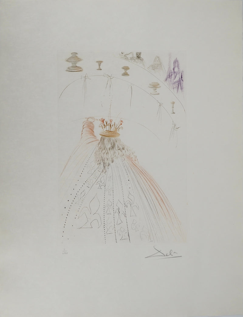 Salvador DALI : Les chevaliers du roi Arthur, Gravure originale (vue générale) - Crédit photo : Galerie Art.Paris