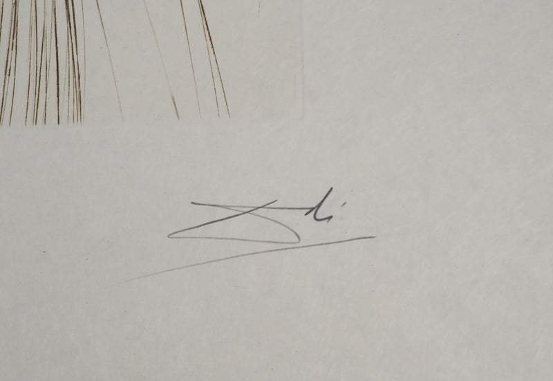 Salvador DALI : La reine à la tunique de soie, Gravure originale (photo de détail 2) - Crédit photo : Galerie Art.Paris