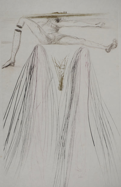 Salvador DALI : Le géant Béliagog, Gravure originale (photo de détail 3) - Crédit photo : Galerie Art.Paris