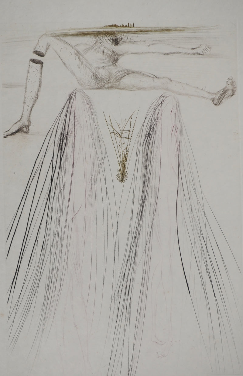 Salvador DALI : Le géant Béliagog, Gravure originale (photo de détail 3) - Crédit photo : Galerie Art.Paris