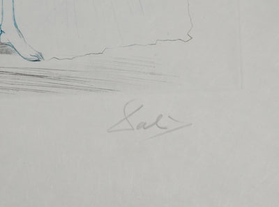 Salvador DALI : Iseult aux blanches mains, Gravure originale (photo de détail 2) - Crédit photo : Galerie Art.Paris