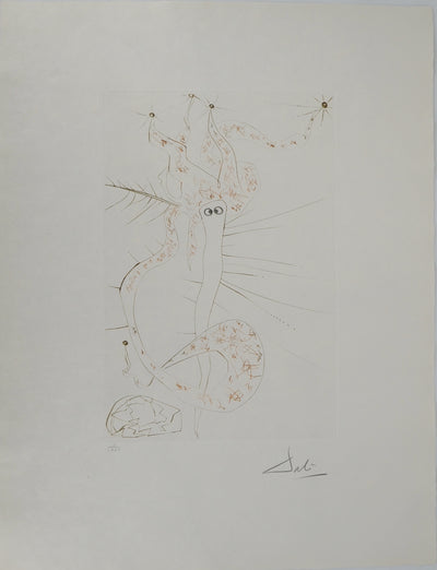 Salvador DALI : Tristan le fou, Gravure originale (vue générale) - Crédit photo : Galerie Art.Paris