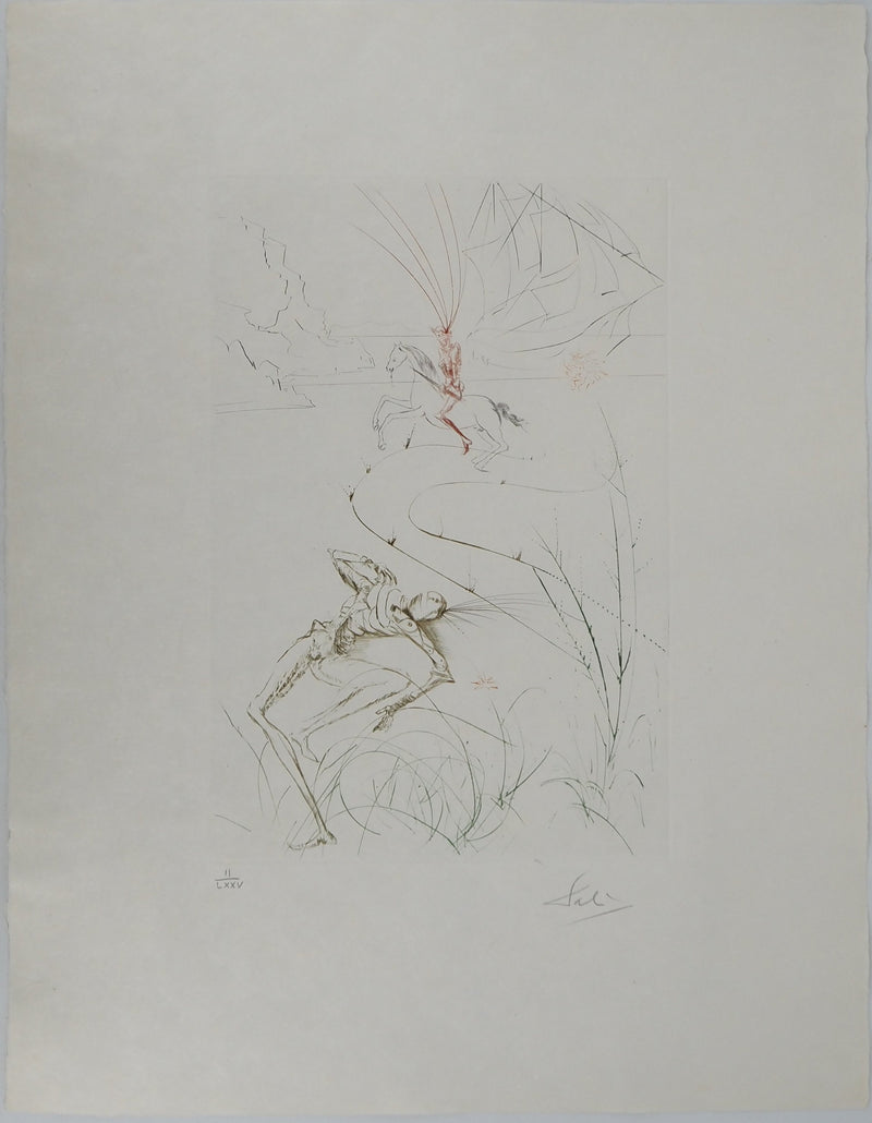 Salvador DALI : Dernier combat de Tristan, Gravure originale (vue générale) - Crédit photo : Galerie Art.Paris