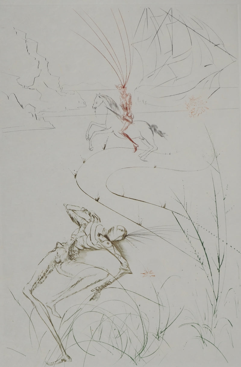 Salvador DALI : Dernier combat de Tristan, Gravure originale (photo de détail 2) - Crédit photo : Galerie Art.Paris