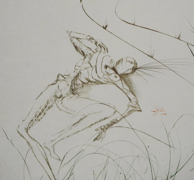 Salvador DALI : Dernier combat de Tristan, Gravure originale (photo de détail 3) - Crédit photo : Galerie Art.Paris