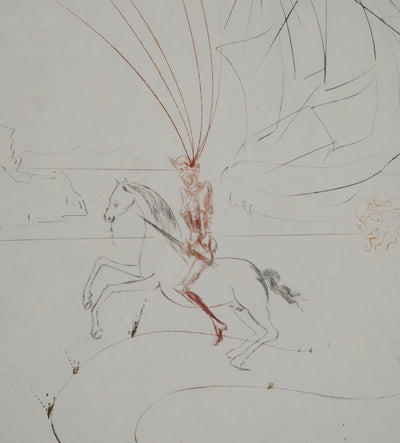 Salvador DALI : Dernier combat de Tristan, Gravure originale (photo de détail 4) - Crédit photo : Galerie Art.Paris