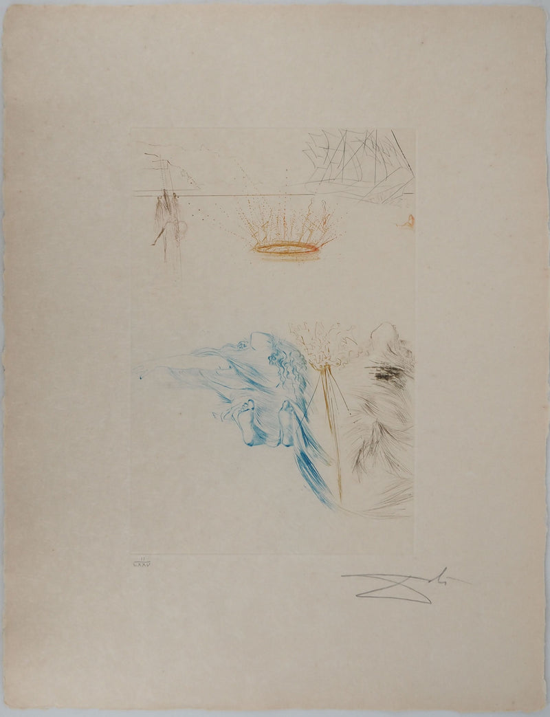 Salvador DALI : Le testament de Tristan, Gravure originale (vue générale) - Crédit photo : Galerie Art.Paris