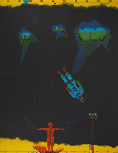 Jean-Pierre VIELFAURE : L'astronaute, Lithographie originale (photo de détail 3) - Crédit photo : Galerie Art.Paris